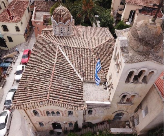 Ο Ιερός Ναός Αγίου Νικολάου Ραγκαβά από ψηλά